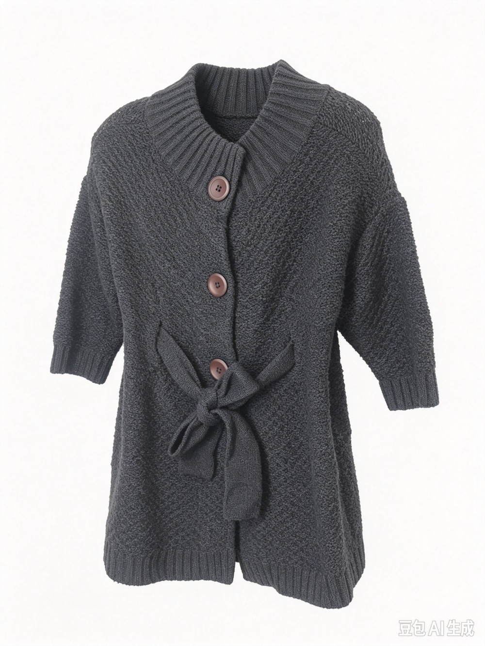 Vince Charcoal Knit Belted Cardigan Sweater - Women